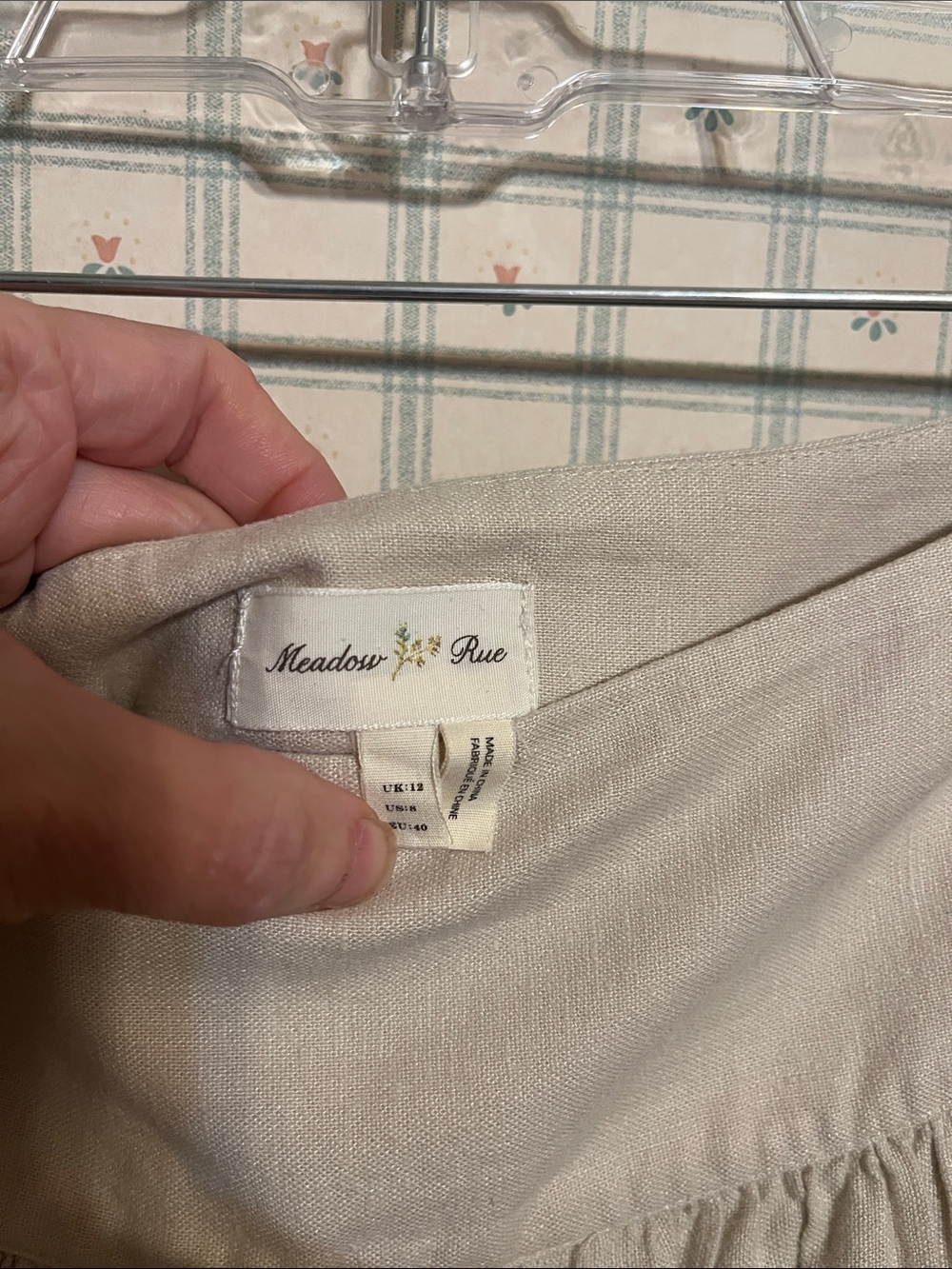 Meadow Rue Cream A-Line Midi Skirt with Multicolor Floral Border - Picture 2 of 10